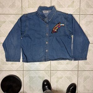 Denim Jacket with Colorful Patch